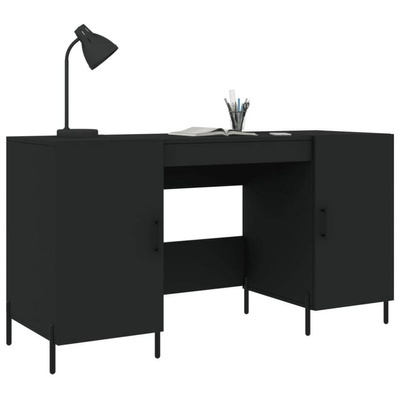 vidaXL Biurko, czarne, 140x50x75 cm, materiał drewnopochodny