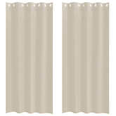 Firany Voile z zasłonami 2 pcs piaskowy 225 x 140 cm Poliester