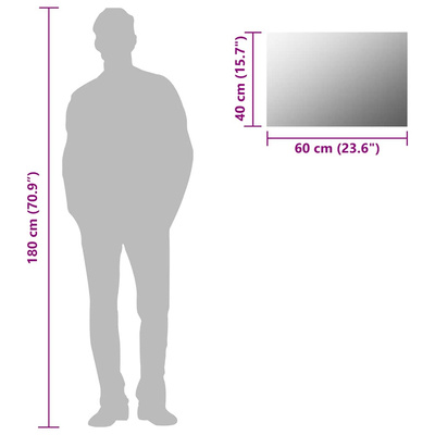 Lustro ścienne, 60 x 40 cm, prostokątne, szklane