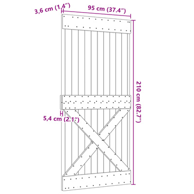 Drzwi Cross NARVIK 95x210cm Lite Drewno Sosnowe (Nieobrobione)