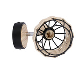 Tajga lampa kinkiet czarny+drewniany 1x40w e14 klosz czarny+drewniany