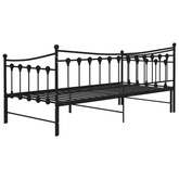 Sofa z wysuwaną ramą łóżka, czarna, metalowa, 90x200 cm wariant 4