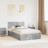 Ramka łóżka Betonowy szary 120 x 200 cm Drewno inżynieryjne