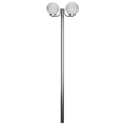 Lampa ogrodowa na słupku, 2 kule, 220 cm