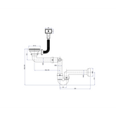 Odpływ zatyczkowy 3 1/2" z syfonem 1-komorowy PVD miedziany (STAL-pionowy), save space (12SR3-P1A-PC1)