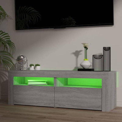 vidaXL Szafka pod TV z LED, szary dąb sonoma, 120x35x40 cm w kolorze cm