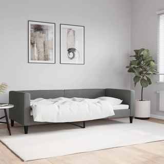 Sofa z funkcją spania, ciemnoszara, 80x200 cm, obita tkaniną