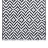 vidaXL Dywan na zewnątrz, biało-czarny, 160x230 cm, PP model standard