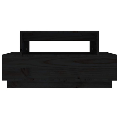 Stolik kawowy, czarny, 80x55x40,5 cm, lite drewno sosnowe