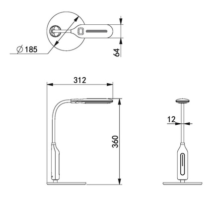 Lampka biurkowa K-BL1072 czarna z serii MIDA KAJA