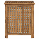 Kosz na pranie naturalny 50 x 35 x 60 cm Lite drewno teakowe