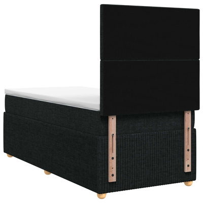 Łóżko z box spring LED z materacem Czarny 80 x 200 cm tkanina