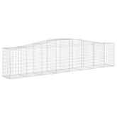 Kosze gabionowe, 8 szt, 400x50x80/100 cm, galwanizowane żelazo