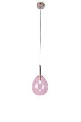 Lampa wisząca szklana LUKKA z różowym kloszem – minimalistyczna lampa nad stół LED