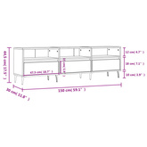 vidaXL Szafka pod TV, biała, 150x30x44,5 cm, materiał drewnopochodny wariant 6