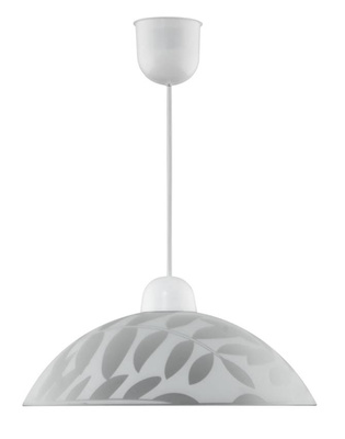 Lampa wisząca Letycja z białym kloszem pojedyncza nad stół do jadalni