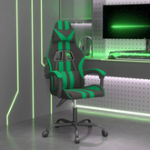 vidaXL Fotel gamingowy, czarno-zielony, sztuczna skóra