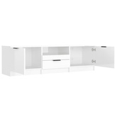 vidaXL Szafka pod TV, wysoki połysk, biała, 140x35x40 cm