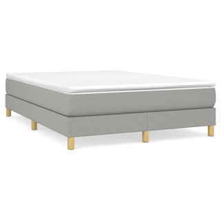 kontynentalne, jasnoszara, 140x200 cm, obita tkaniną Łóżko