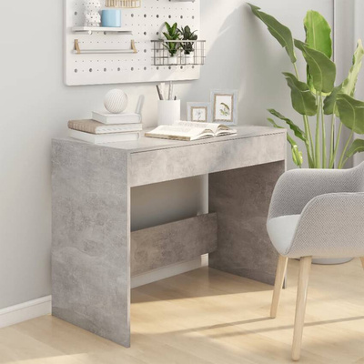 vidaXL Biurko, szarość betonu, 101x50x76,5 cm, materiał drewnopochodny