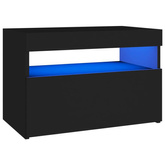 vidaXL Szafka pod TV z oświetleniem LED, czarna, 60x35x40 cm