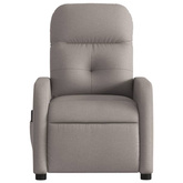 vidaXL Rozkładany fotel masujący, taupe, obity tkaniną