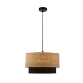 Ritana 25 Lampa Wisząca Czarny 1X60 E27 Abażur Beżowy+Czarny