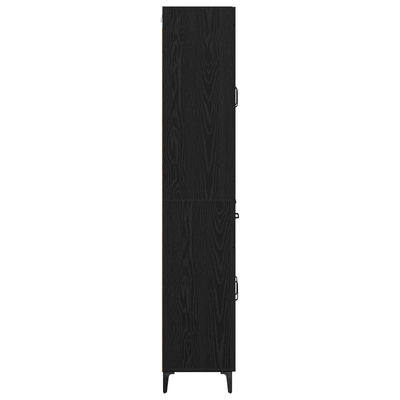 Highboard Czarny Dąb 69,5 x 34 x 180 cm Drewno inżynieryjne