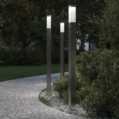 Lampy słupkowe z czujnikiem 3 szt. 110 cm Stal nierdzewna IP44