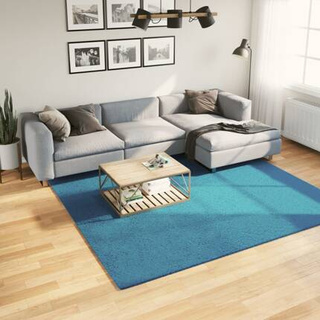 vidaXL Dywan OVIEDO z krótkim włosiem, turkusowy, 240x240 cm