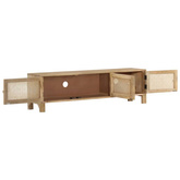 vidaXL Szafka pod TV, 140x30x40 cm, drewno mango i naturalna trzcina