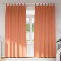 Firany blackout z kółkami 2 pcs terakota 245 x 140 cm Poliester