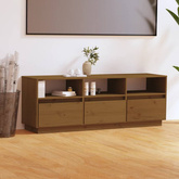 vidaXL Szafka pod TV, miodowy brąz, 140x37x50 cm, lite drewno sosnowe