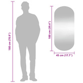 Lustro ścienne, 45x100 cm, szklane, owalne