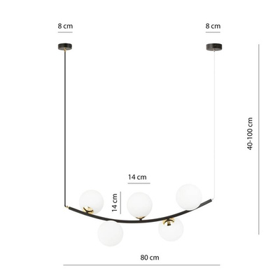 Lampa wisząca RITZ 5 BL OPAL