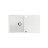 EVAN 111 GraniteQ zlewozmywak z syfonem Push 2 Open 1-komorowy z/o (860x500x210) snow white / elementy stalowe