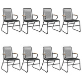 9-częściowy zestaw mebli ogrodowych, czarny, rattan PVC