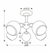 Marinen Lampa Wisząca Czarny 5X40W E27 Klosz Biały Z Obwódką