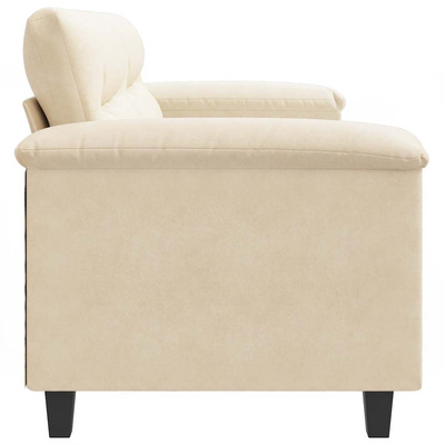 Sofa 2-osobowa, kremowy, 140 cm, tapicerowana mikrofibrą
