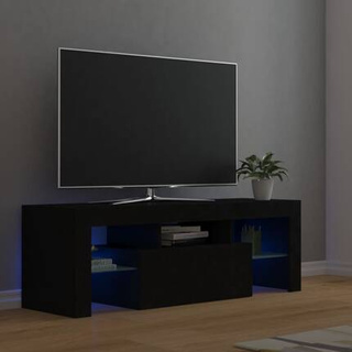vidaXL Szafka pod TV z oświetleniem LED, czarna, 120x35x40 cm