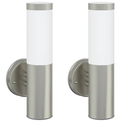 Zewnętrzna lampa ścienna 2 pcs Srebrny 15 x 7,5 x 33 cm