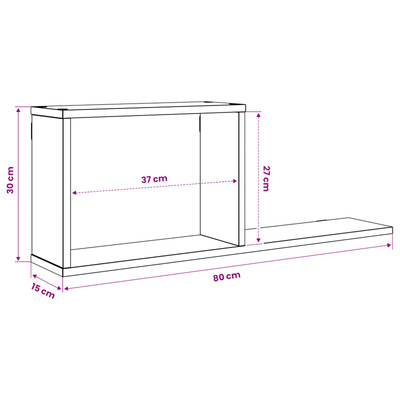 Półki wiszące Stare drewno 80 x 15 x 30 cm Drewno inżynieryjne