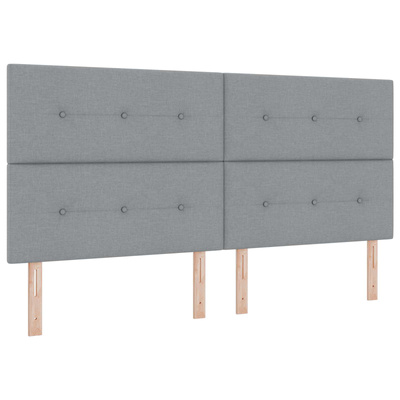 Łóżko kontynentalne z materacem jasnoszary 200 x 200 cm tkanina