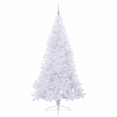 Sztuczna choinka z 300 diodami LED Biały 210 cm PVC i stal