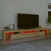 Szafka pod TV z oświetleniem LED, dąb sonoma, 260x36,5x40 cm vidaXL