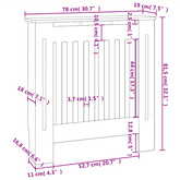 Osłona na kaloryfer, MDF, czarna, 78 cm