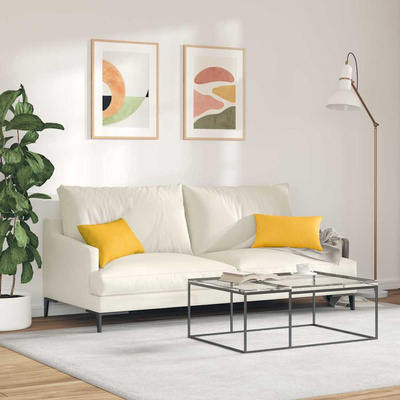 Poduszki na sofę 2 pcs Jasnożółty 50 x 30 cm Tkanina sztruksowa
