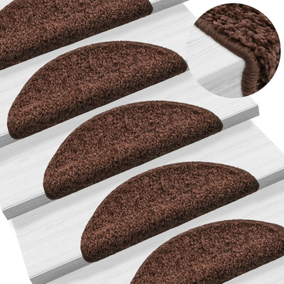 Maty na schody 10 szt. 56x17x3 cm Brązowe półokrągłe