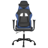 vidaXL Fotel gamingowy, czarno-niebieski, sztuczna skóra