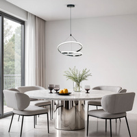 LOCO lampa wisząca czarny+chromowy 30W LED 3000, 4000, 6000K osłonka biała